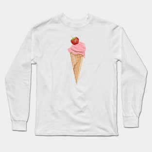 Strawberry Ice-Cream Cone Long Sleeve T-Shirt